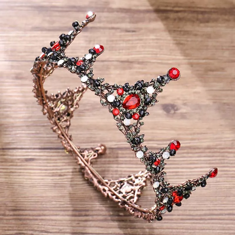 Королева диадема в винтажном стиле Цвет Черный С украшением виде кристаллов