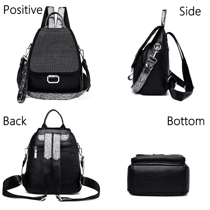 Women's Embroidered Backpack Women's Sequins Travel Backpack Women's Diamond Studded Backpack Mochilas Shoulder Bags School bag