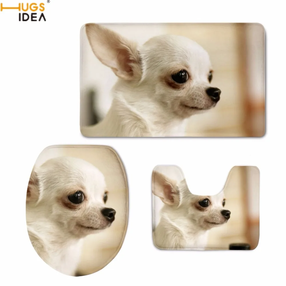 HUGSIDEA Милые 3D Животные Собака Чихуахуа напольные коврики для ванной комнаты