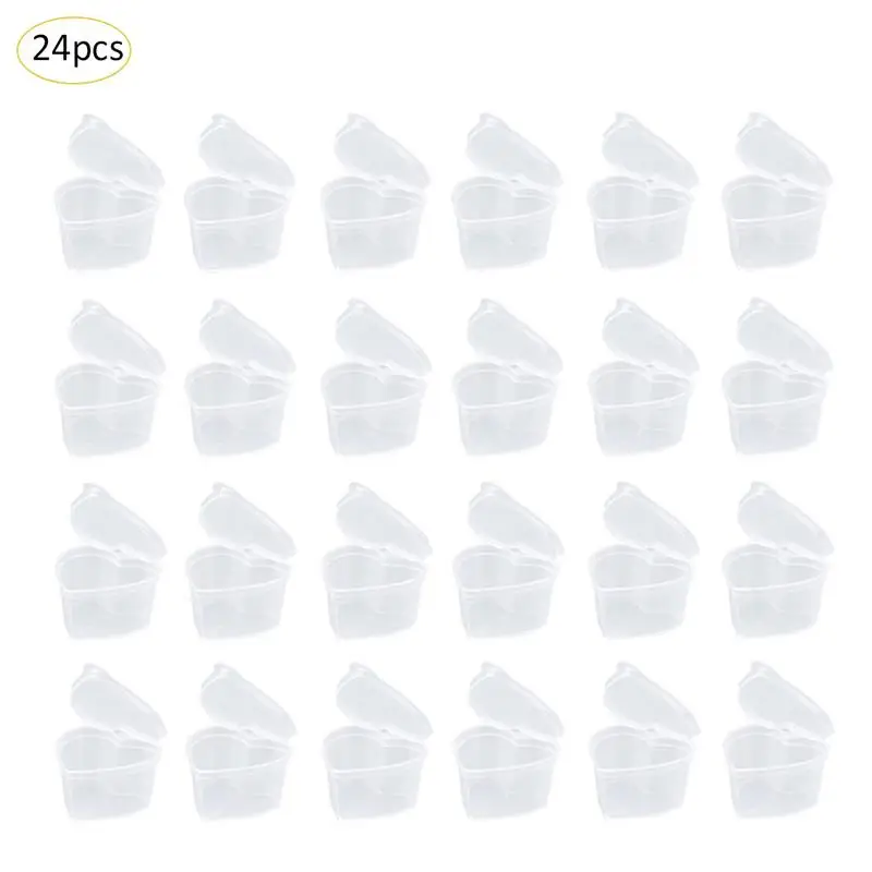 24pcs 24 шт. пластиковый контейнер ine в форме сердца коробка с крышкой прозрачный запечатанный Пластик Защита окружающей среды коробка для хранения бусины конфеты - Цвет: 24pcs