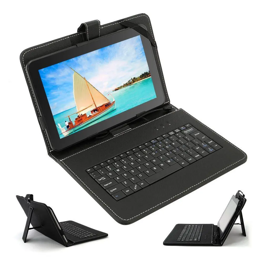 Кожаный чехол с клавиатурой 10 1 &quot9 7&quot Micro USB подставка для планшета Android Windows