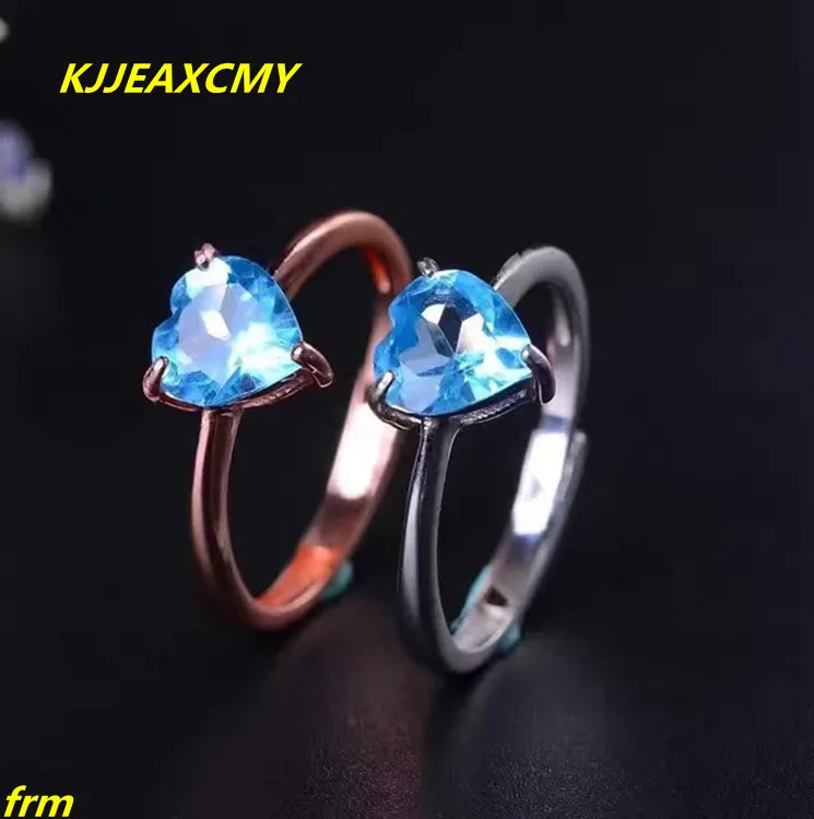 KJJEAXCMY Fine jewelry Natural Topaz Ring in Sterling Silver with 1 Carat Blue Women's | Украшения и аксессуары