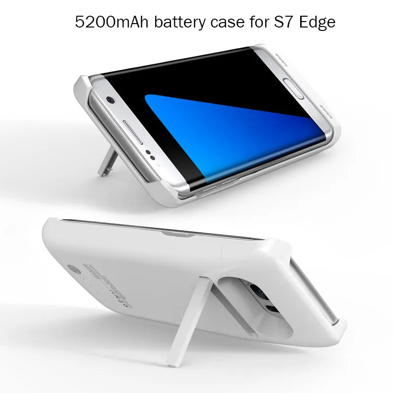 white for s7 edge Чехол S7 4200 мАч/5200 мАч, запасной внешний аккумулятор, чехол для samsung S7 S7 edge, запасной внешний аккумулятор, чехол для зарядного устройства - Цвет: white for s7 edge
