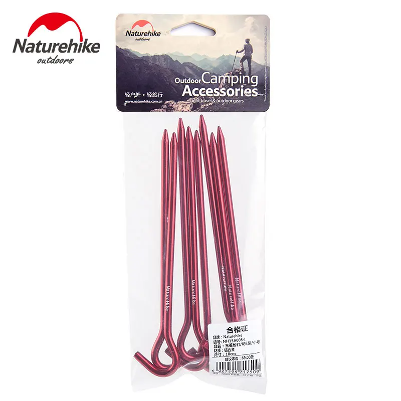Naturehike 8 шт./пакет треугольные палатка Гвозди для кемпинга круглый изогнутый крюк