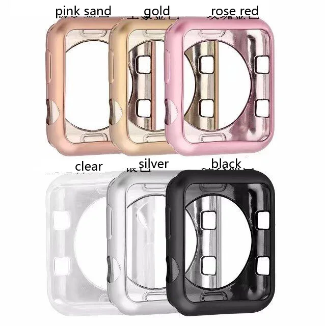 Хит продаж мягкий силиконовый бампер из ТПУ с покрытием для Apple Watch защитный чехол