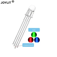15pcslot led 5mm rgb diodes 4pin common anode rgb full color transparent controllable bright colorful lights