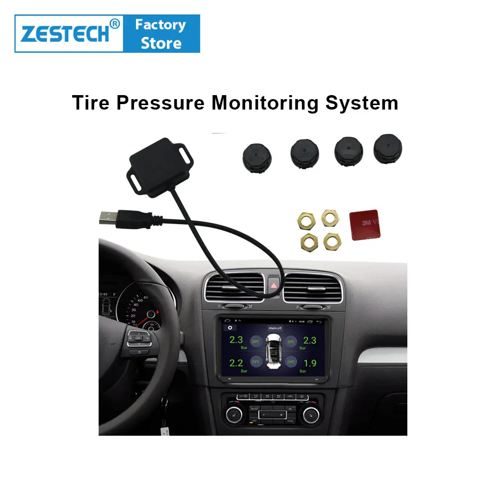 Система контроля давления в шинах TPMS 4 внешних датчика Предупреждение о