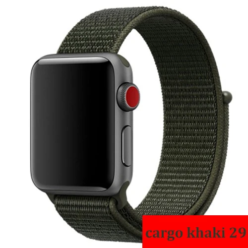 cargo khaki 17 Ремешок для apple watch, ремешок 44 мм, 40 мм, тканый нейлоновый ремешок iwatch серии 5, 4, 3, ремешок 42 мм, 38 мм, ремень, аксессуары для apple watch - Цвет ремешка: cargo khaki 17