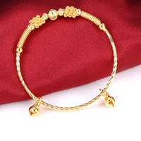 lovely children bangle bracelet yellow gold filled baby jewelry present with bells