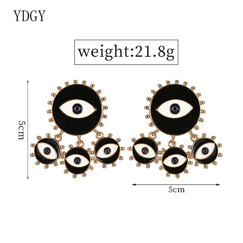 Женские полимерные сережки Ydgy черные и Золотые в стиле панк с hyperbole of Evil Eyes |