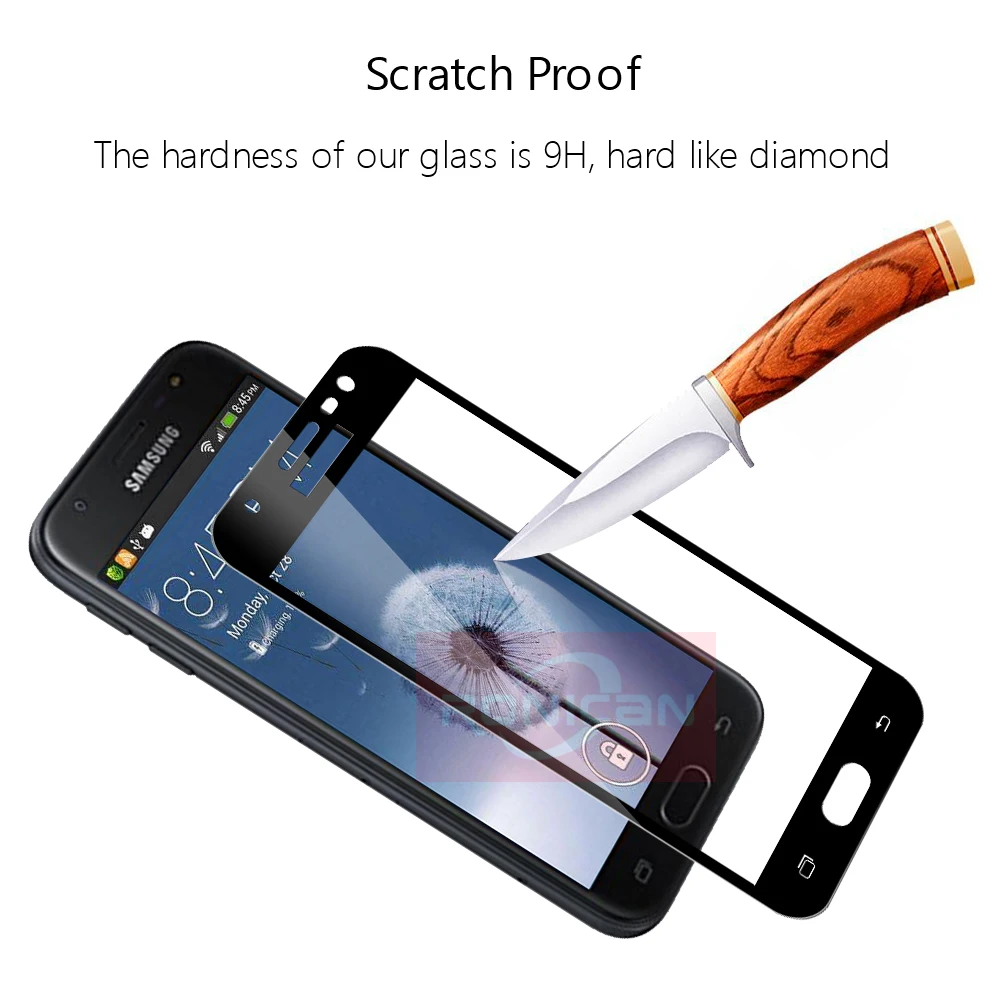 Полностью покрывающее закаленное Стекло для samsung J3 J5 J7 SM-J330 J530 J730 Защитная стеклянная пленка для экрана для SM J330F J530F J7