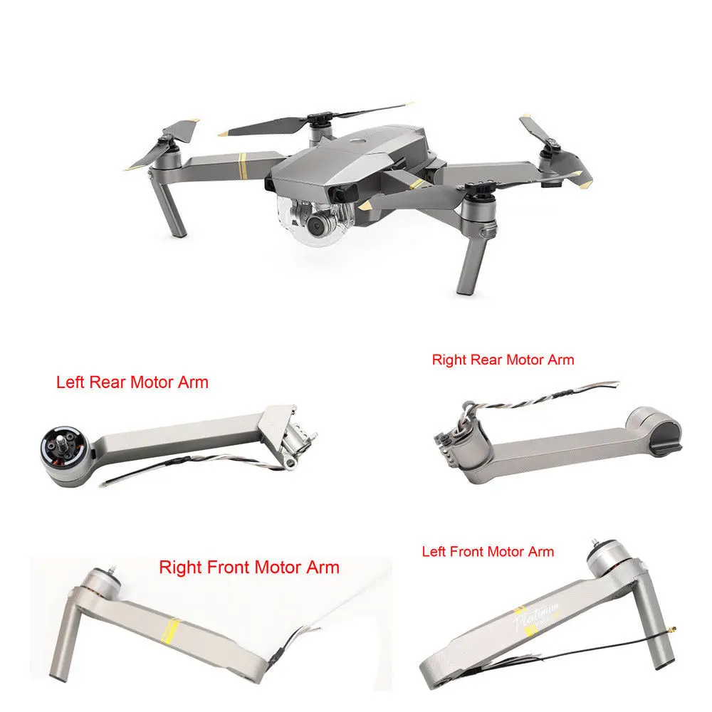 All 4 Motor Arm Подлинная DJI Mavic pro Platinum часть-моторная рукоятка передняя левая/правая задняя ножная рукоятка для замены частей дрона - Цвет: All 4 Motor Arm