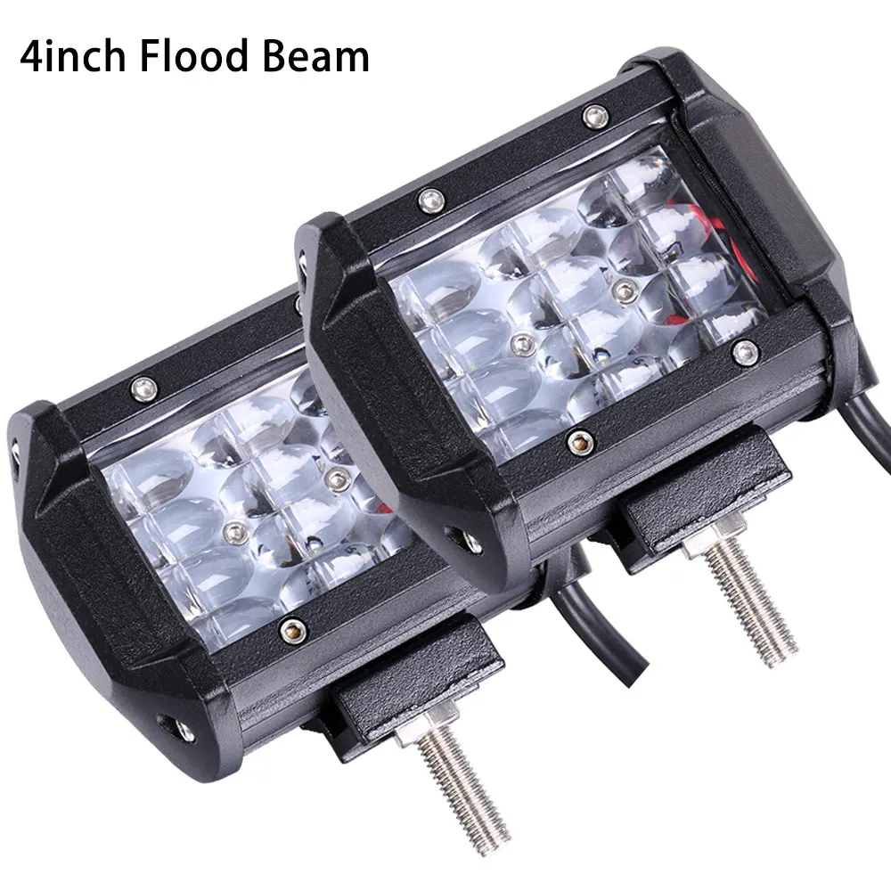 2PCS 4 inch 36W 4 6,5 12 17 20 22 дюймов светодиодный светильник бар 4 ряда светодиодный бар светодиодный рабочий светильник для МАШИНЫ ТРАКТОРА Offroad Грузовик 4x4 4WD ATV внедорожник автомобиля 12V 24V - Цвет: 2PCS 4 inch 36W