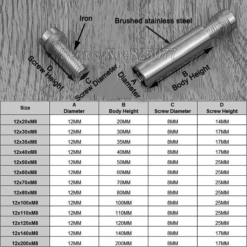 DHL 100PCS Diameter 12x35mm Stainless Steel Double Head Hollow Screw Acrylic Billboard Advertisement Fixing KF974 | Обустройство дома