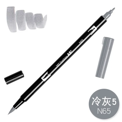 N65 1 шт., TOMBOW, AB-T, Япония, 96 цветов, художественная кисть, ручка с двумя головками, маркер, профессиональный водный маркер, ручка для рисования, Kawaii, канцелярские принадлежности - Цвет: N65