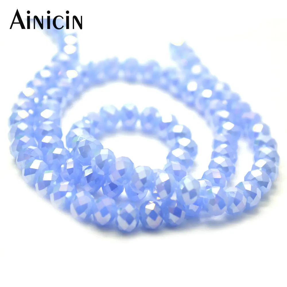 

20 Strands Transparency Pink Color Faceted Glass Crystal DIY Jewelry Making Beads 16'' Strand Loose Beads