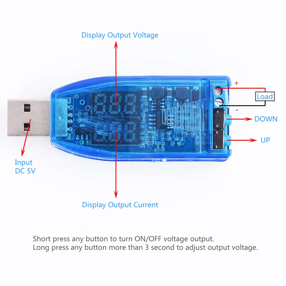 USB понижающий модуль питания DC 5 В до 3 9 в 12 24 преобразователь напряжения и тока с