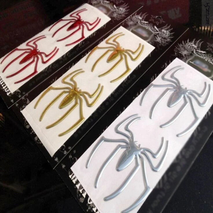 

Wholesale 10pairs/lot Spider 3D Car Sticker Chrome Badge Emblem Decal With Retail Pack Personal Spider Stickers Z2CA0251