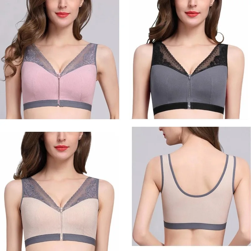 Кружевной бюстгальтер с застежкой спереди для женщин полноразмерное нижнее