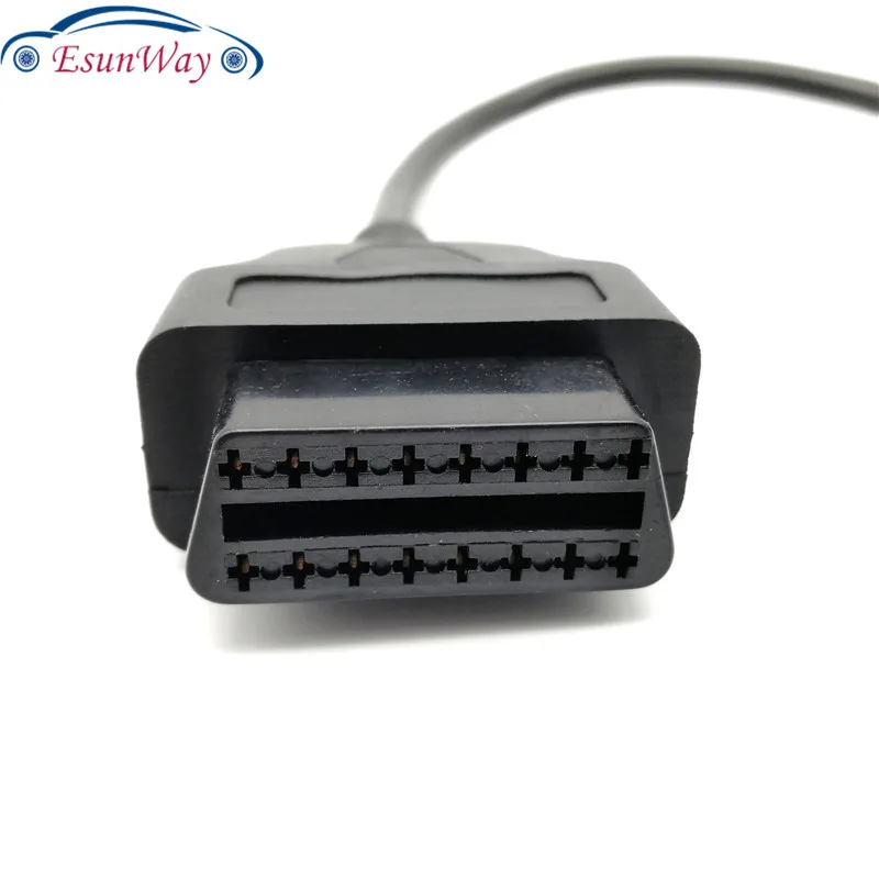 Диагностический кабель удлинитель с 16 контактным штекером OBD2 30 см|obd connector female|obd 2