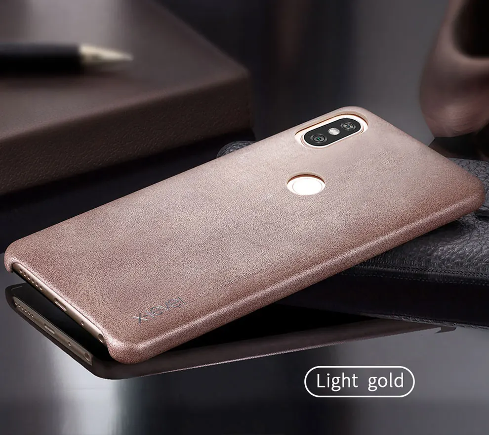 X-Level Роскошный кожаный чехол в стиле ретро для Xiao mi Red mi 5 Plus 6 Pro Note 5 Pro 3 задняя крышка для Xiaomi mi 8 SE 6 mi x 2S A2 5 5S Plus - Цвет: gold