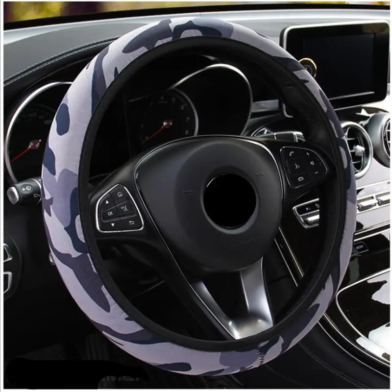Универсальный DIY камуфляжный чехол рулевого колеса автомобиля подходит для большинства военных прочных нескользящих авто чехлов для стайлинга автомобилей