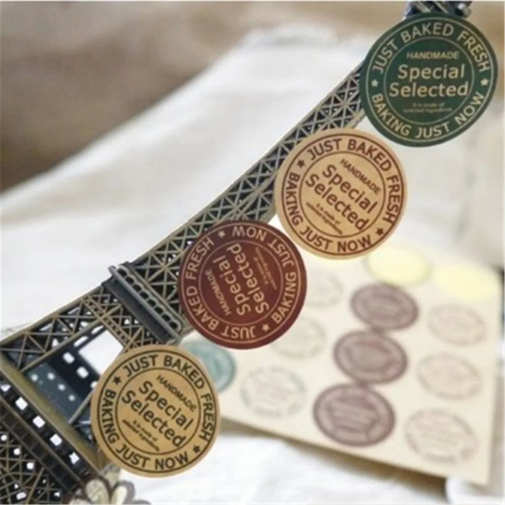 120 шт. клейкие бумажные бирки Подарочная коробка круговые этикетки