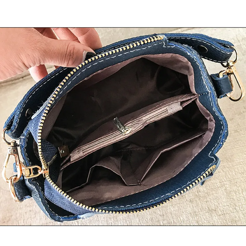 Маленькая сумка женская двойная молния на плечо Лоскутная Женская через а3375|women