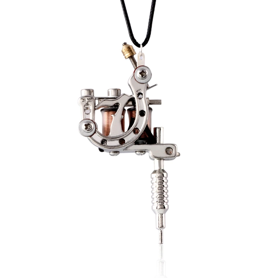 silver 7 Necklace SWANJO 1 шт. мини-тату-машина подвеска серебряная удача семь ожерелье с кулоном в форме машины Татуировка Машина подвеска брелок ожерелье в стиле панк - Окраска металла: silver 7 Necklace