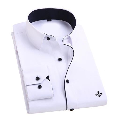 Dudalina Camisa мужские рубашки с длинным рукавом, мужская рубашка, брендовая одежда, повседневная Облегающая рубашка, мужская рубашка в полоску - Цвет: 2018white