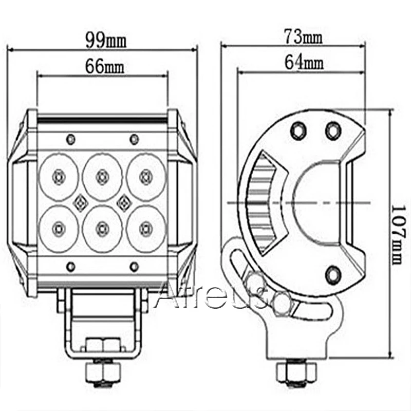 2X 4 дюйма 18 Вт Автомобильный светодиодный рабочий светильник бар 12V 24V LED пятно