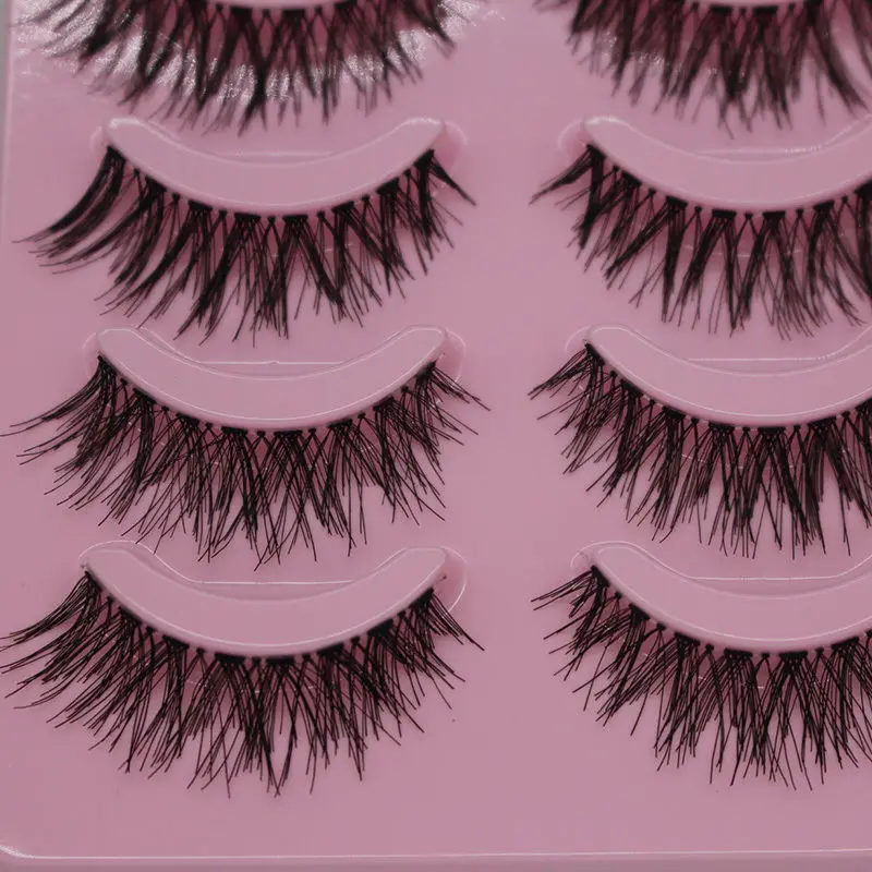 Модные 5 пар ресниц ручной работы натуральные крестовые толстые накладные