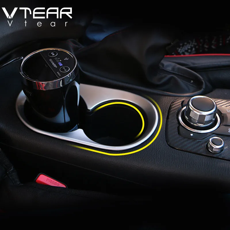 Vtear для Mazda 3 Axela- ABS хромированные аксессуары для интерьера подстаканник с отверстием для чашек накладка декоративная молдинги Стайлинг
