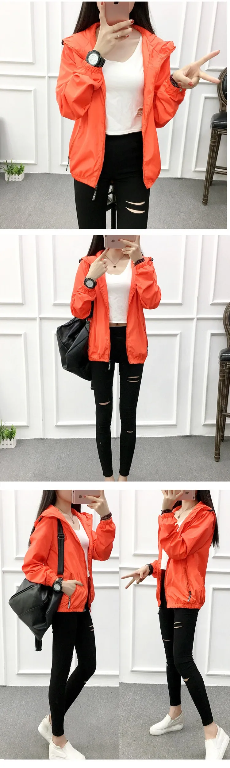 7XL женские ветровки Корейская Весенняя Осенняя новая куртка с капюшоном пальто женское плюс размер свободная ветровка женские куртки Wild