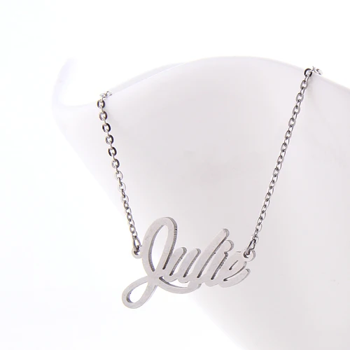 AOLOSHOW штампованное ожерелье с названием &quotJulie&quot надписью женское из нержавеющей