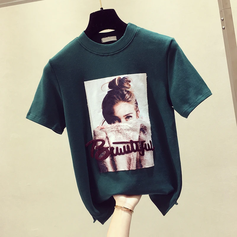 

MUMUZI Vintage Print T Shirt New Fashion Clothes for Women Summer Tops Letter beautiful Printed Tshirt Harajuku Streetwear