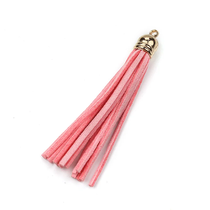 2pcs/lot 80mm mix color Suede Tassels Pendants With gold Caps Macrame For Jewelry Accessory Making DIY Material Findings | Украшения и