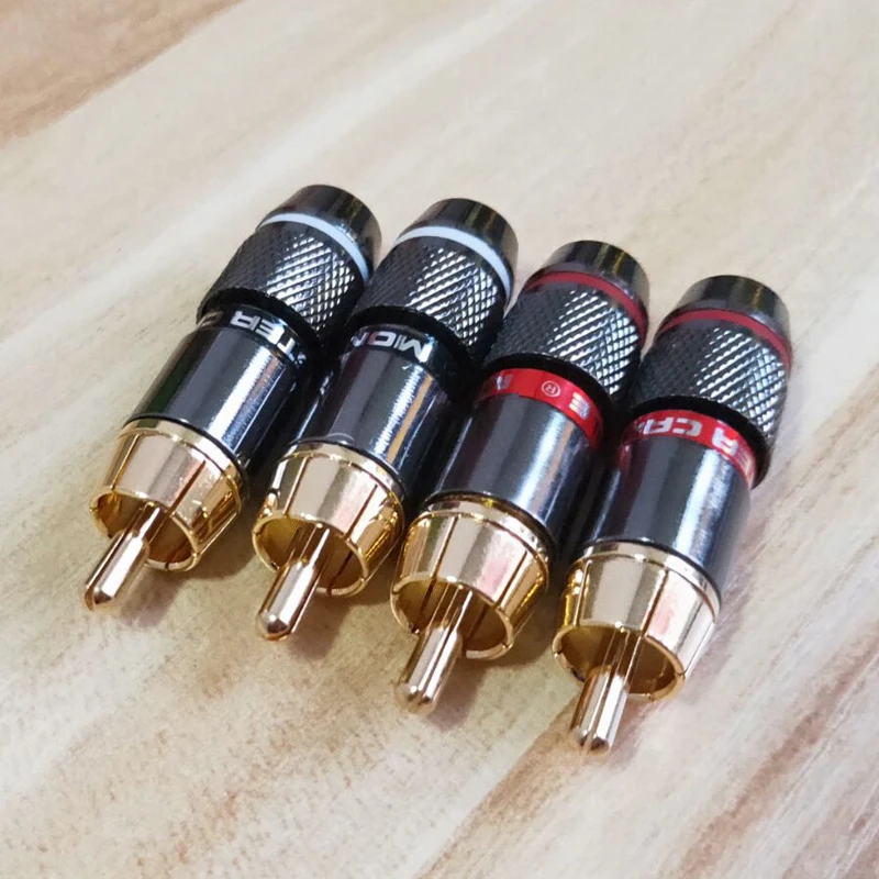 Hifi 8 шт. RCA Банановый штекер позолоченный 6 мм двойные самоблокирующиеся разъемы