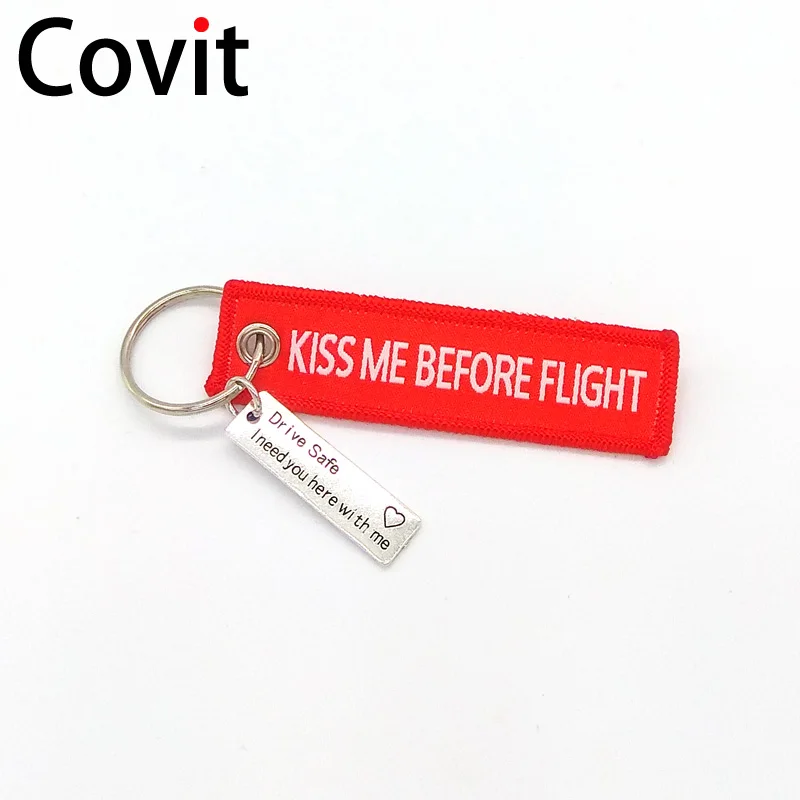 Брелок для ключей kiss me before flight серебристый металлический безопасный брелок от