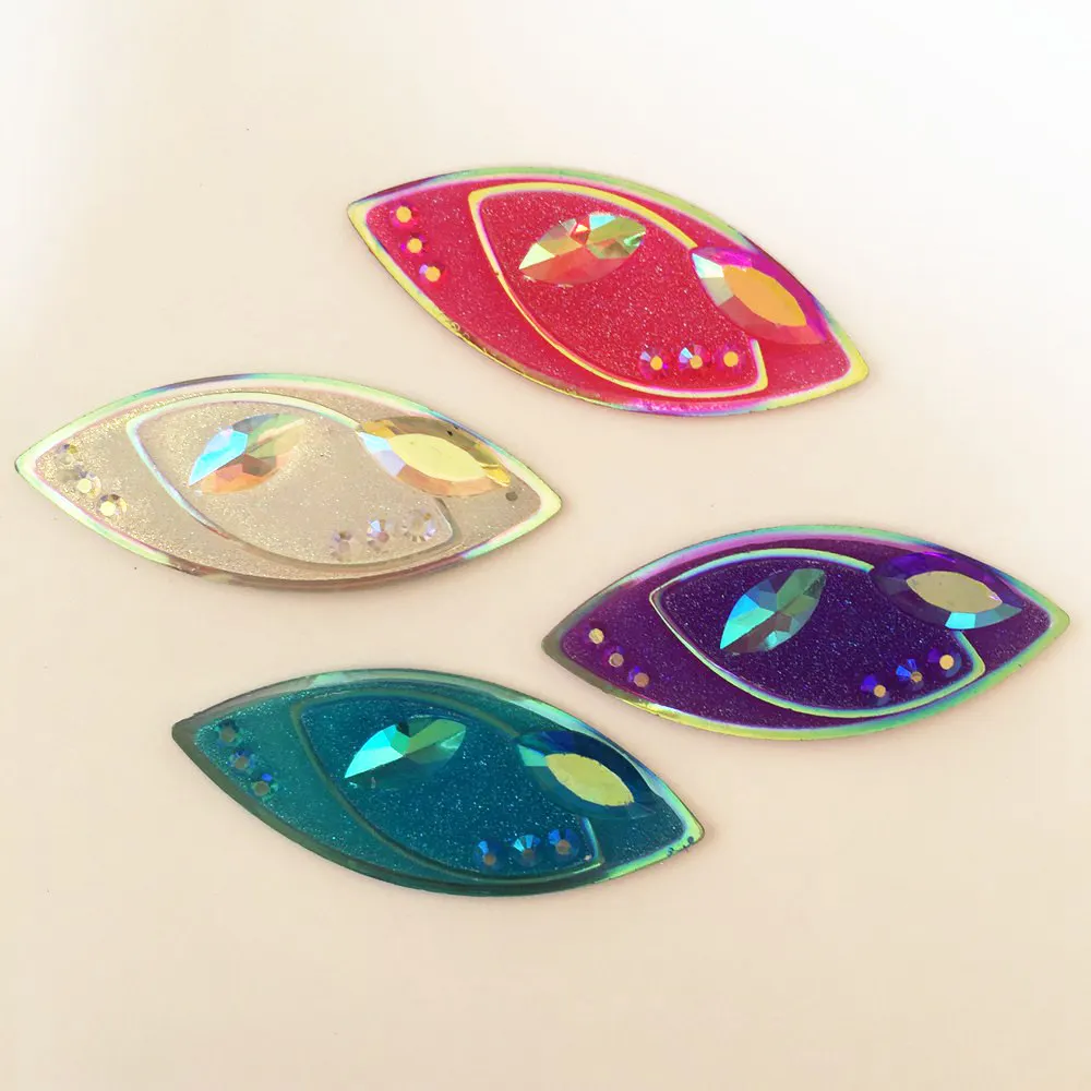 Новые DIY 4 шт 20*48 мм AB смолы конский глаз Flatback 3D горный хрусталь Свадебные Кнопки