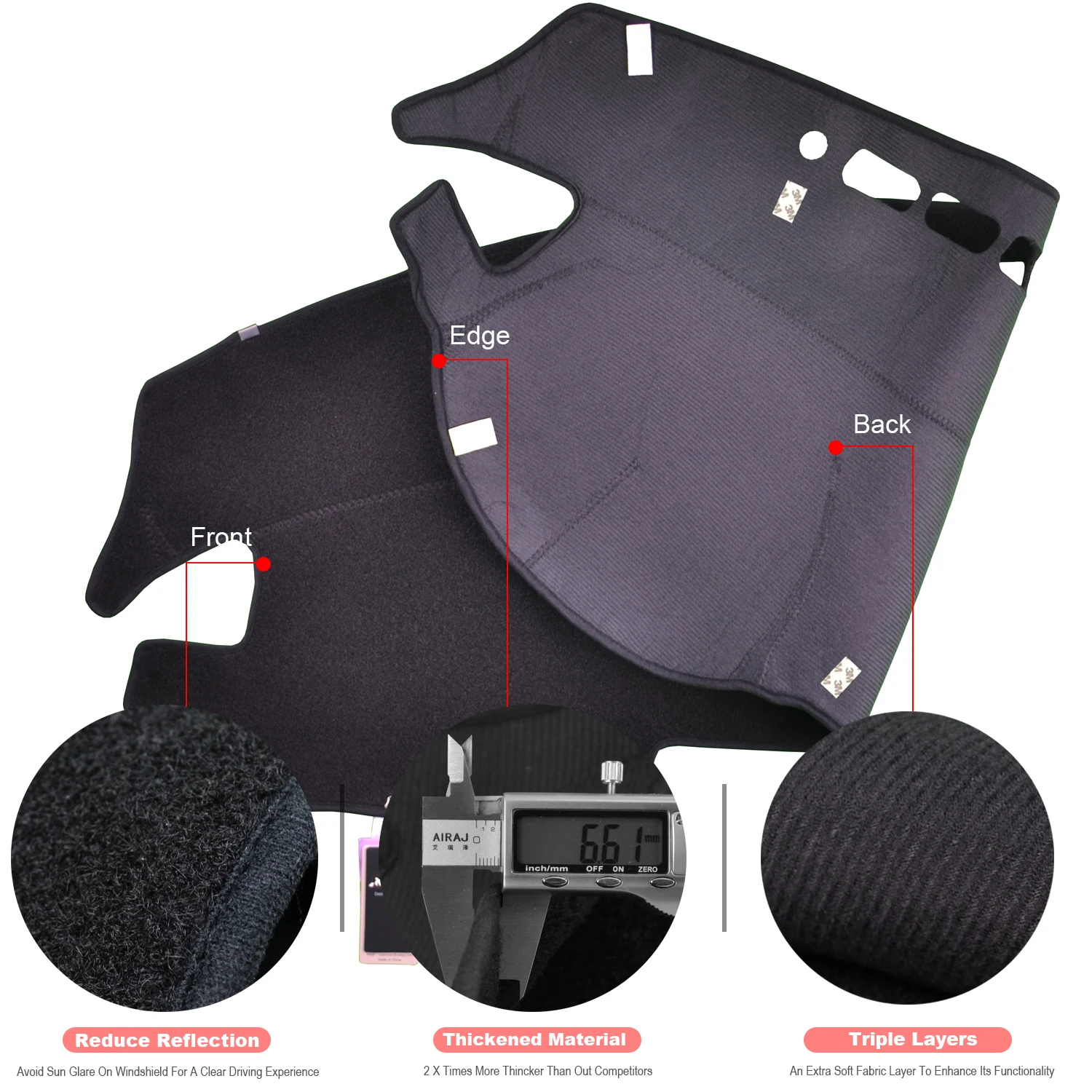 Коврик Xukey для приборной панели подходит Suzuki Swift Sport 2005 2006 2007 2008 2009 2010 | Автомобили и