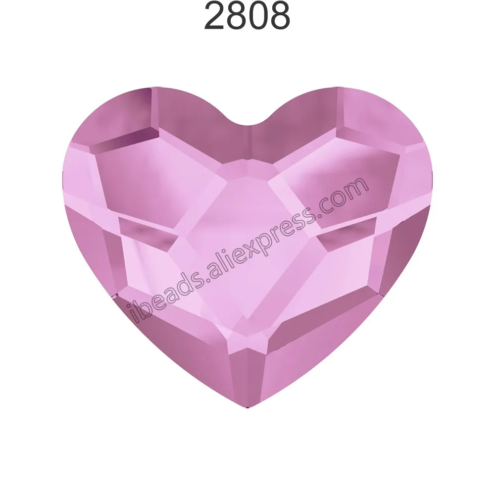1 шт.) оригинальные кристаллы от Swarovski 2808 сердце с плоской задней частью без горячей фиксации Стразы для женщин украшения для ногтей