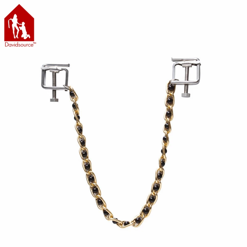 Davidsource Украшенные цепочкой нержавеющего металла Соски прищепка Зажимы сиськи