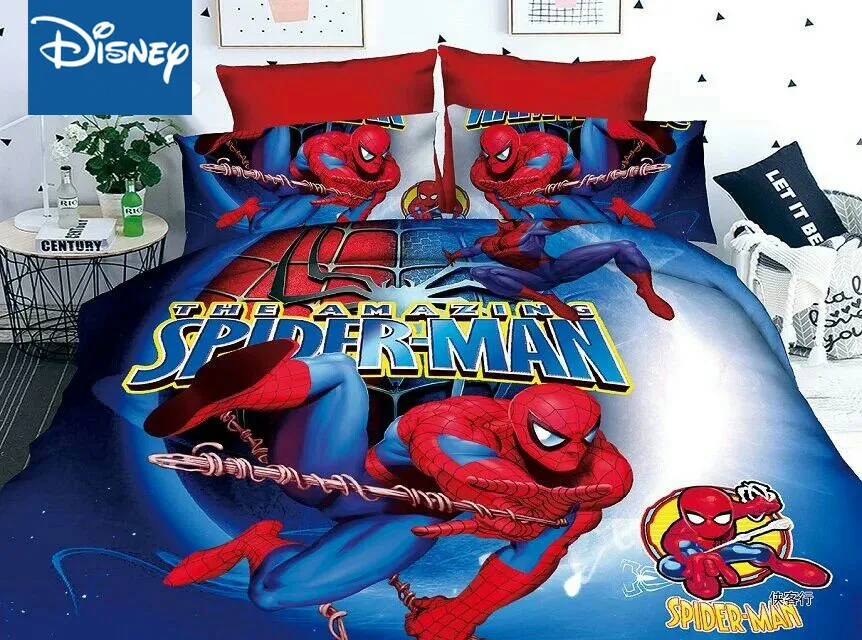 Disney Spider Man Single Size Bedding Set Quilt Covers Suitable for bed of 1M Bedroom Decor Twin Fitted Sheet 3Pcs new discount images - 6