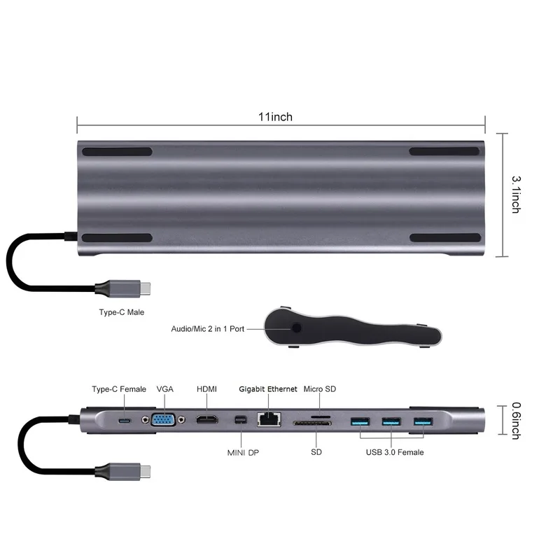 USB C ноутбук док-станция 3 0 VGA RJ45 PD концентратор HDMI порт подключения типа C: