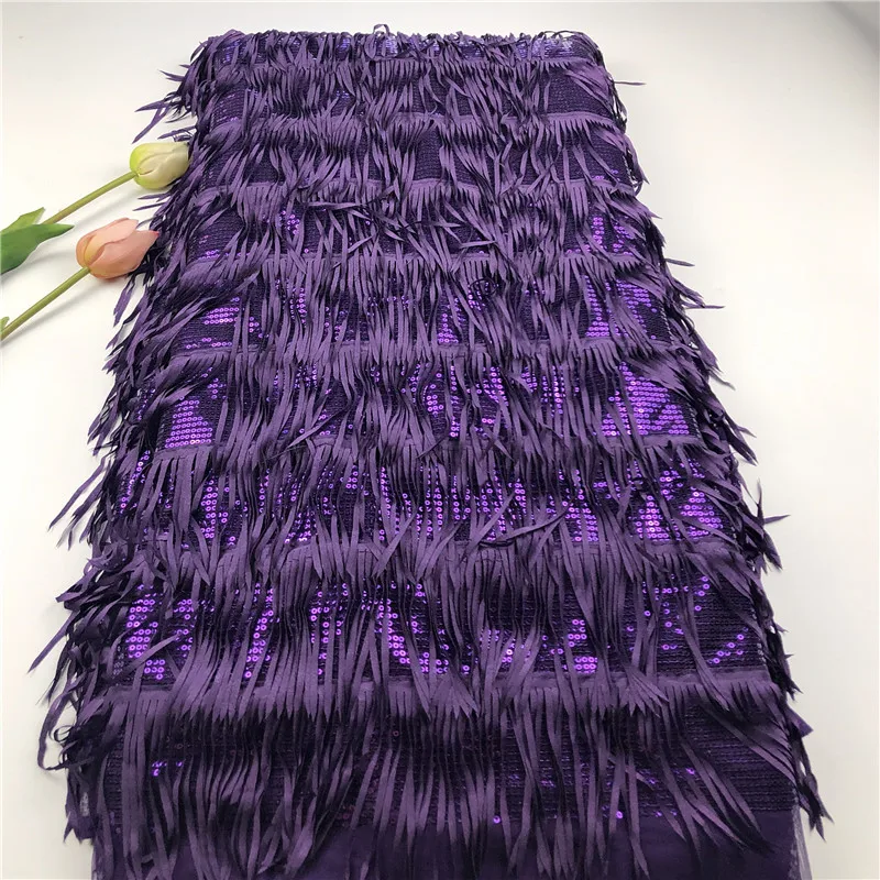 Новейшее Африканское кружево с блестками 2019 роскошное фиолетовое Королевское