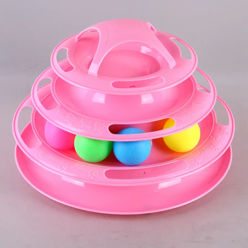 Cat Turntable Upgrade Pet Colorful Toys 4-Layer 4 Bell Balls Kittens Entertainment Disc | Дом и сад