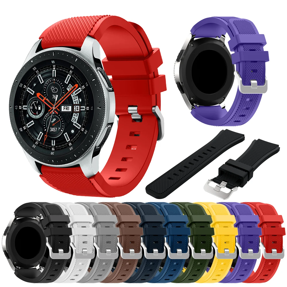 Silicone 22mm Watch band For Samsung Galaxy Watch 46mm For Samsung Gear S3 Frontier Classic Rubber Replacement Bracelet Strap