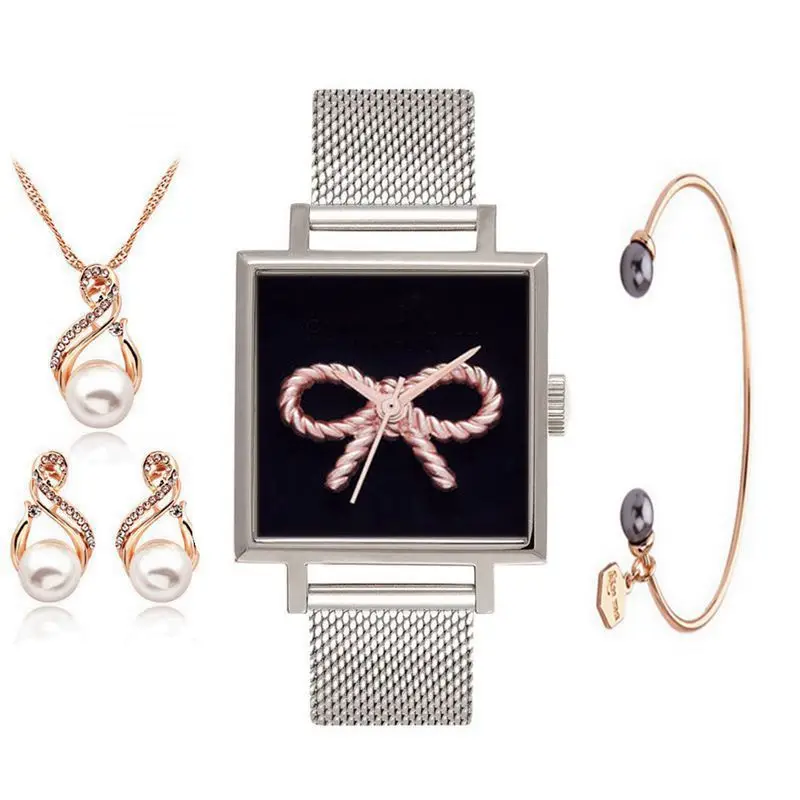 Новые женские маленькие квадратные часы REOULIONS модные сетчатые с ремешком