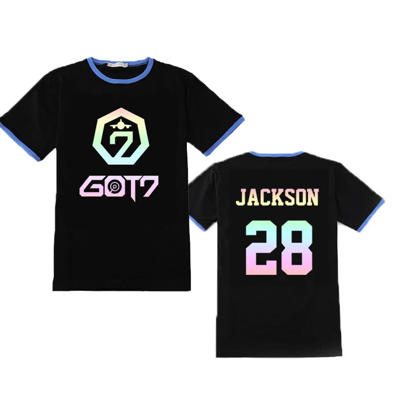 K Pop Kpop GOT7 FLY Album Laser Logo Shirts Casual Loose Clothes Tshirt T Shirt Short Sleeve Tops T-shirt DX777 | Женская одежда